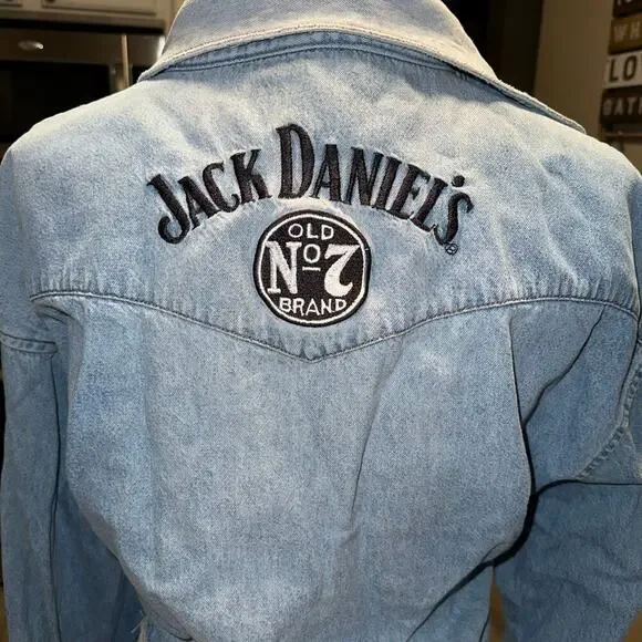Rare Vintage 90s wrangler x jack Daniel's cropped women's denim jacket - Picture 4 of 9